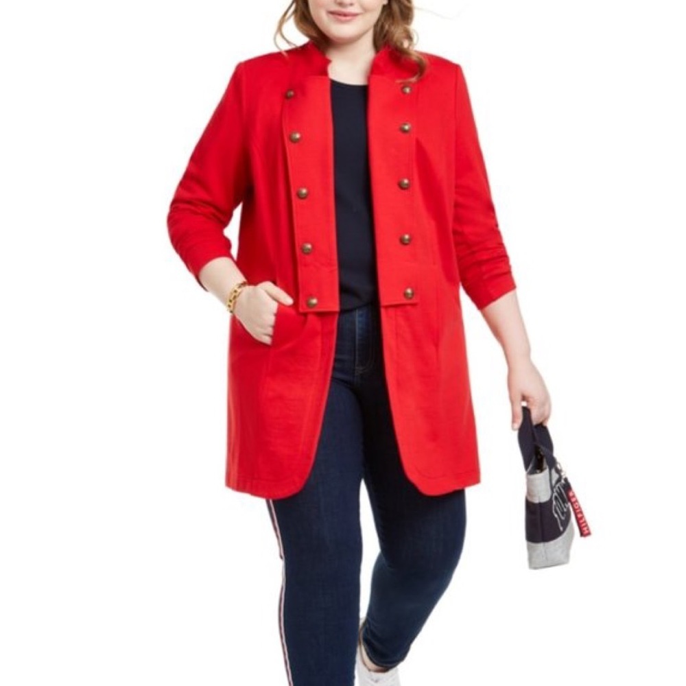 Tommy Hilfiger Band Jacket in Red Plus Size 3X